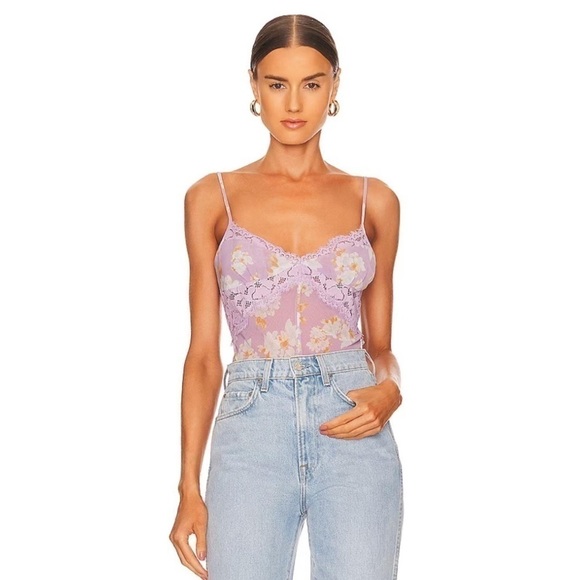 Free People Monday Morning Bodysuit Flower Detail Size XS - Picture 1 of 11